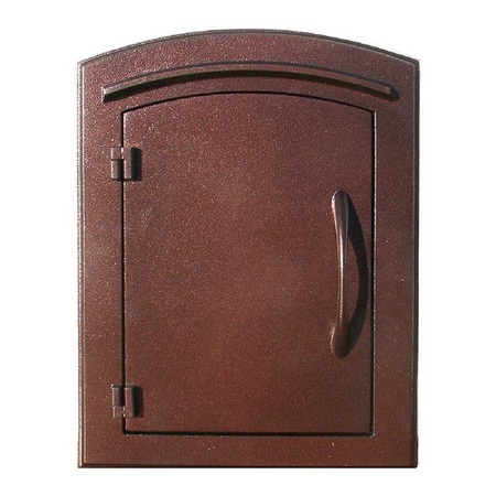 QUALARC Drop Chute Mailbox w/"Plain Door" Faceplate, Antique Copper MAN-S-1400-AC